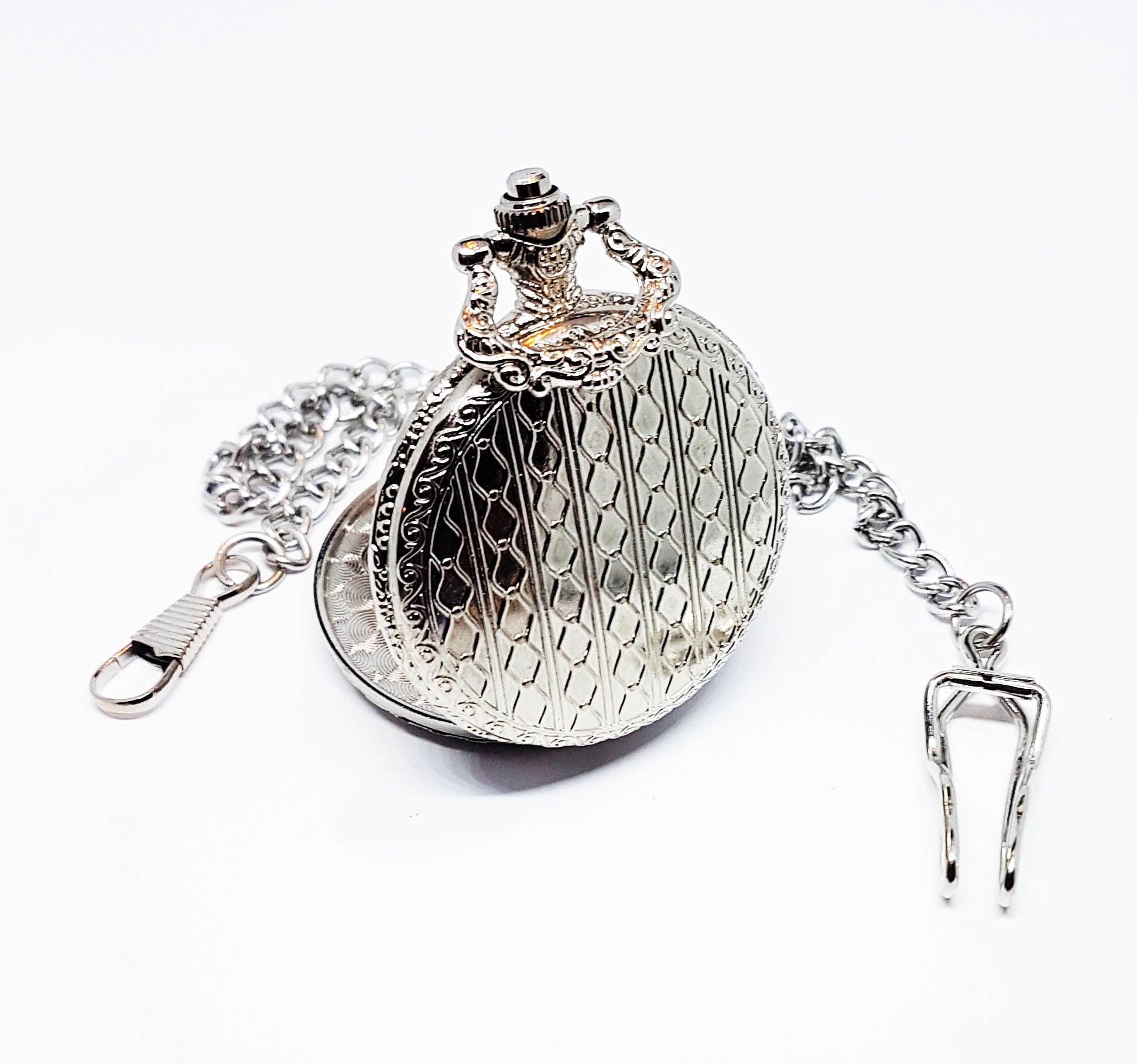 20180204_004512.jpg Minimalist Silver-tone Vintage Pocket Watch | Elegant Vest Watch - Image 1