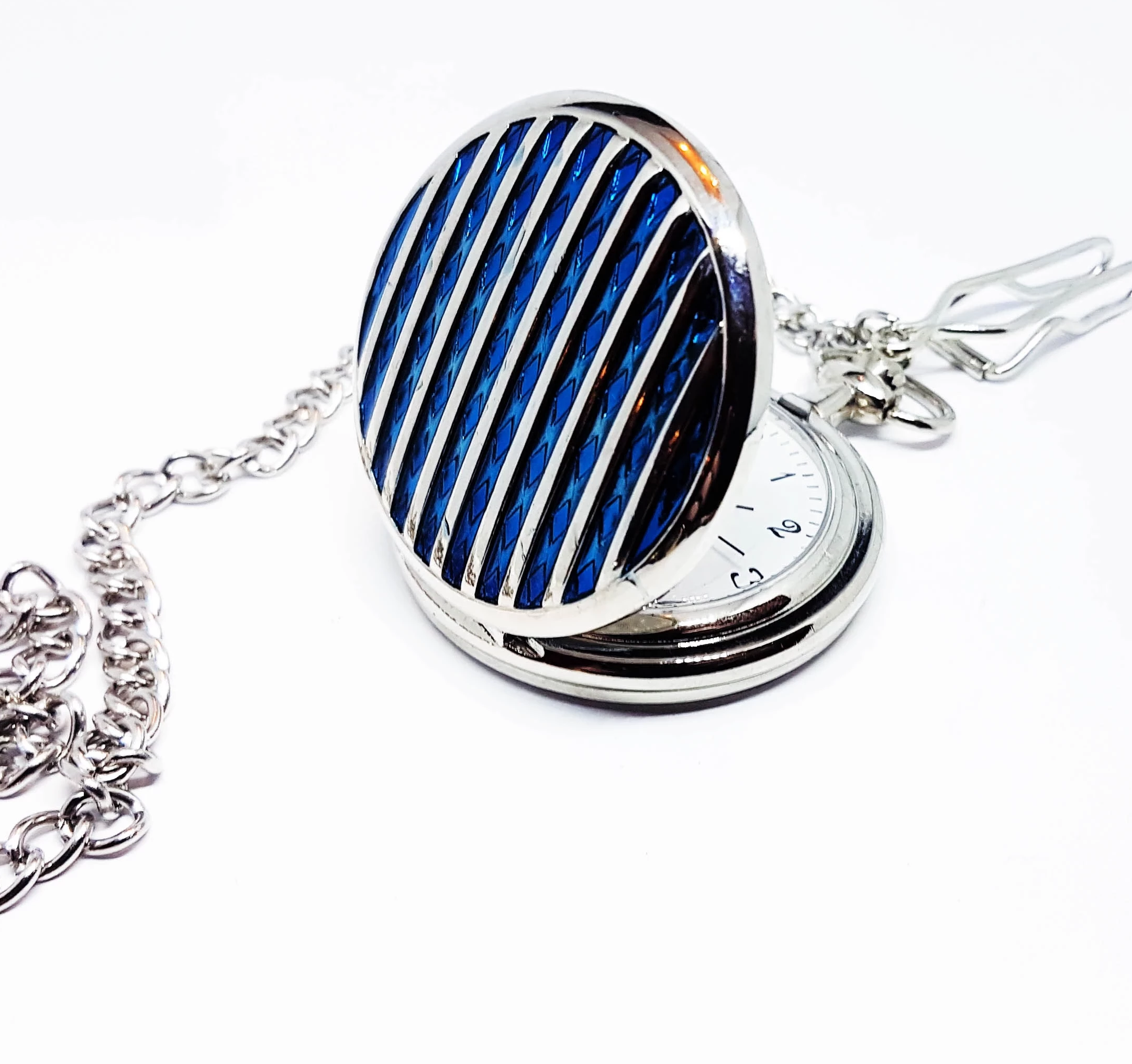 20180204_005114.png Vintage Turquoise and Silver Pocket Watch | Best Man Gift Idea - Image 1