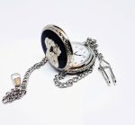 Vintage Silver-tone Pocket Watch with Dog Engraving on the Case - Image 4
