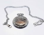 Vintage Train Pocket Watch | Silver-tone Elegant Railroad Watch - Image 2