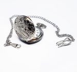 Vintage Train Pocket Watch | Silver-tone Elegant Railroad Watch