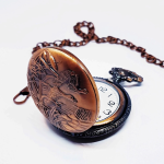 Bronze Hunter Vintage Pocket Watch | Swans Engraved Pocket Watch