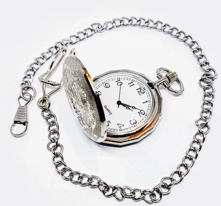 Bohemian Silver-tone Vintage Pocket Watch with Intricate Details