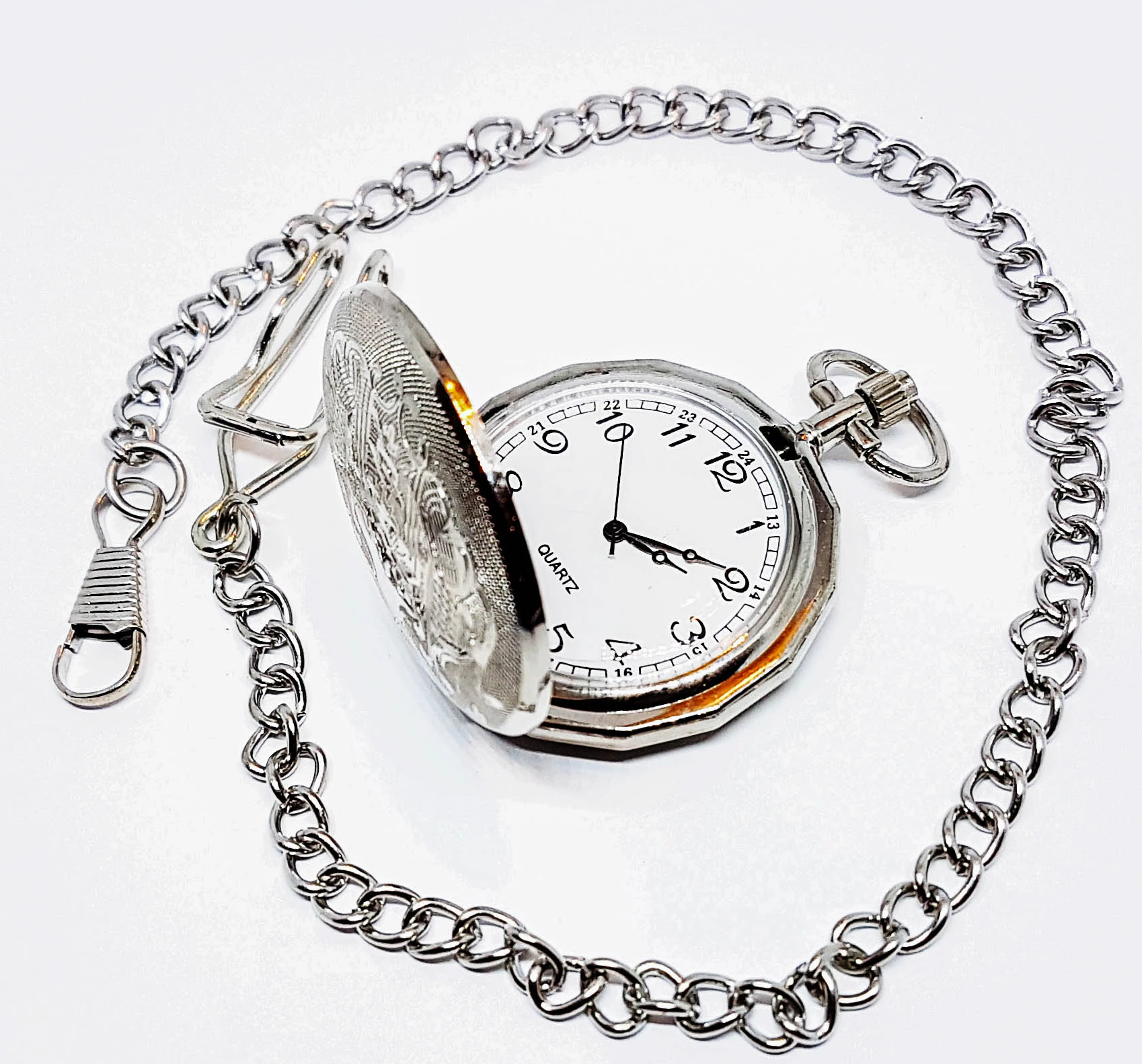 20180204_023739.png Bohemian Silver-tone Vintage Pocket Watch with Intricate Details - Image 1