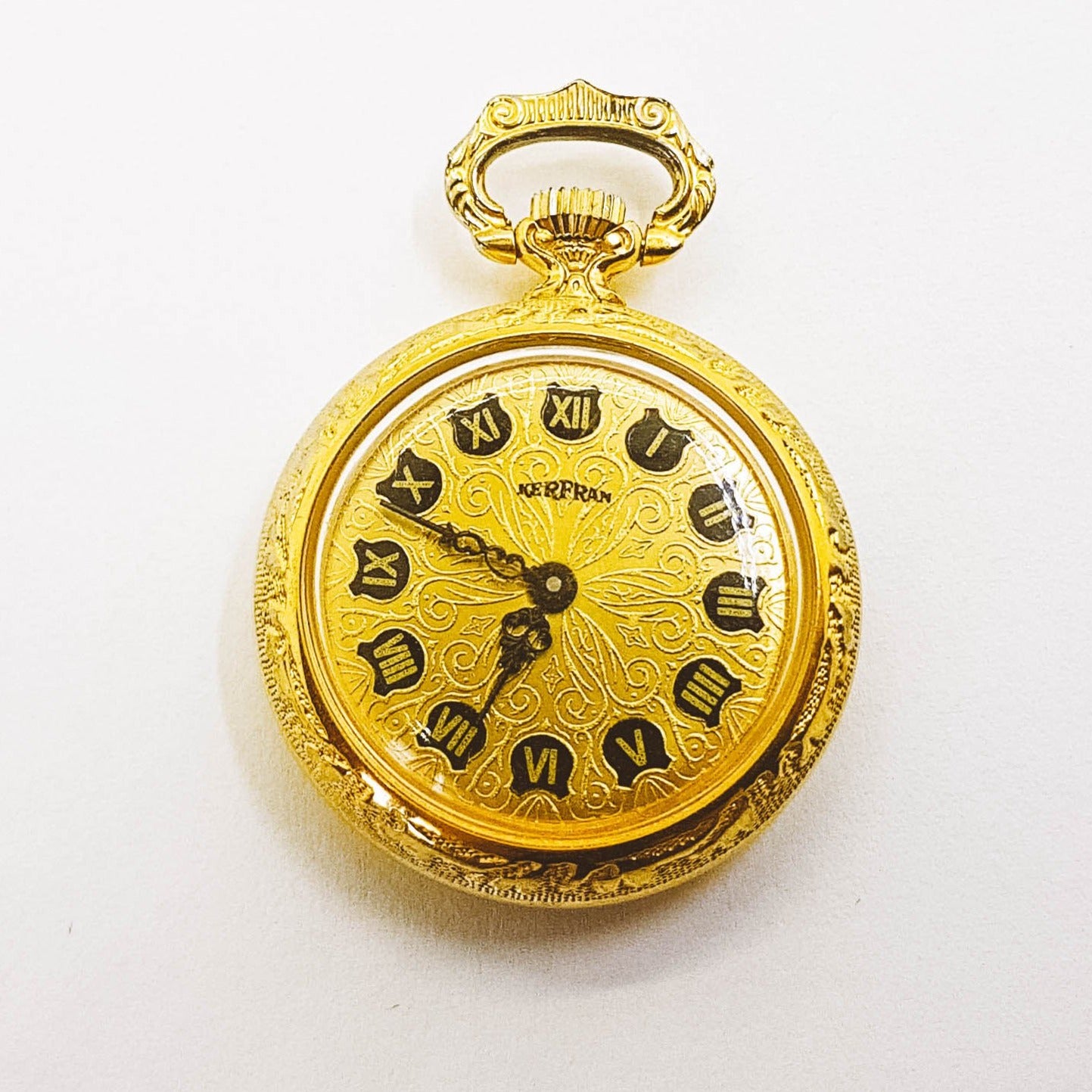 20180502_161927.jpg Gold-tone Kerfran Pocket Watch | Little Vintage Victorian-style Pocket Watch - Image 1
