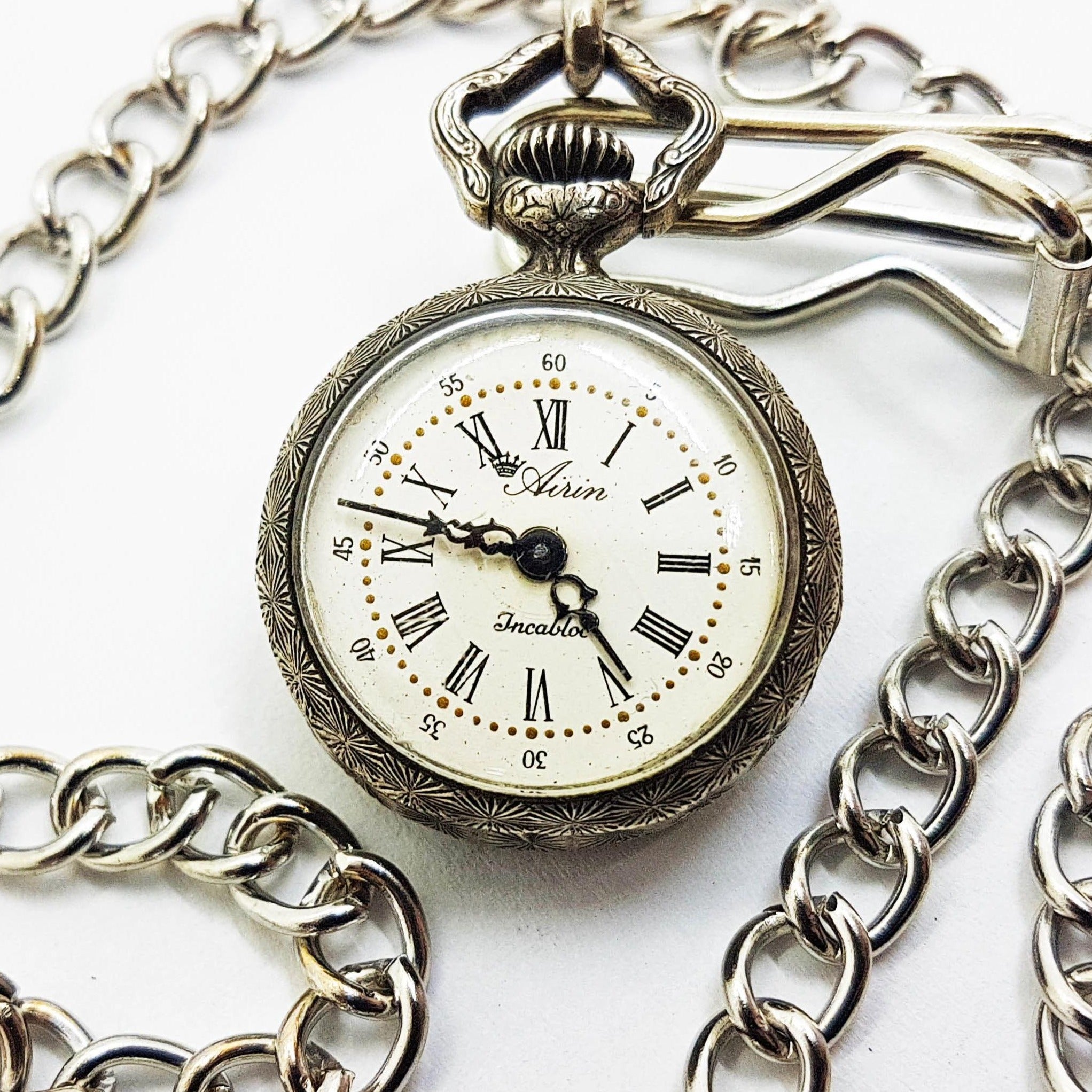 20180502_163503.jpg Airin Incabloc Vintage Silver Pocket Watch | French Pocket Watches - Image 1