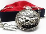 Aviator Style Silver Pocket Watch Vintage | Can Be Engraved Upon Request