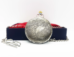 Vintage Bohemian Silver Pocket Watch | Floral Retro Vest Watch