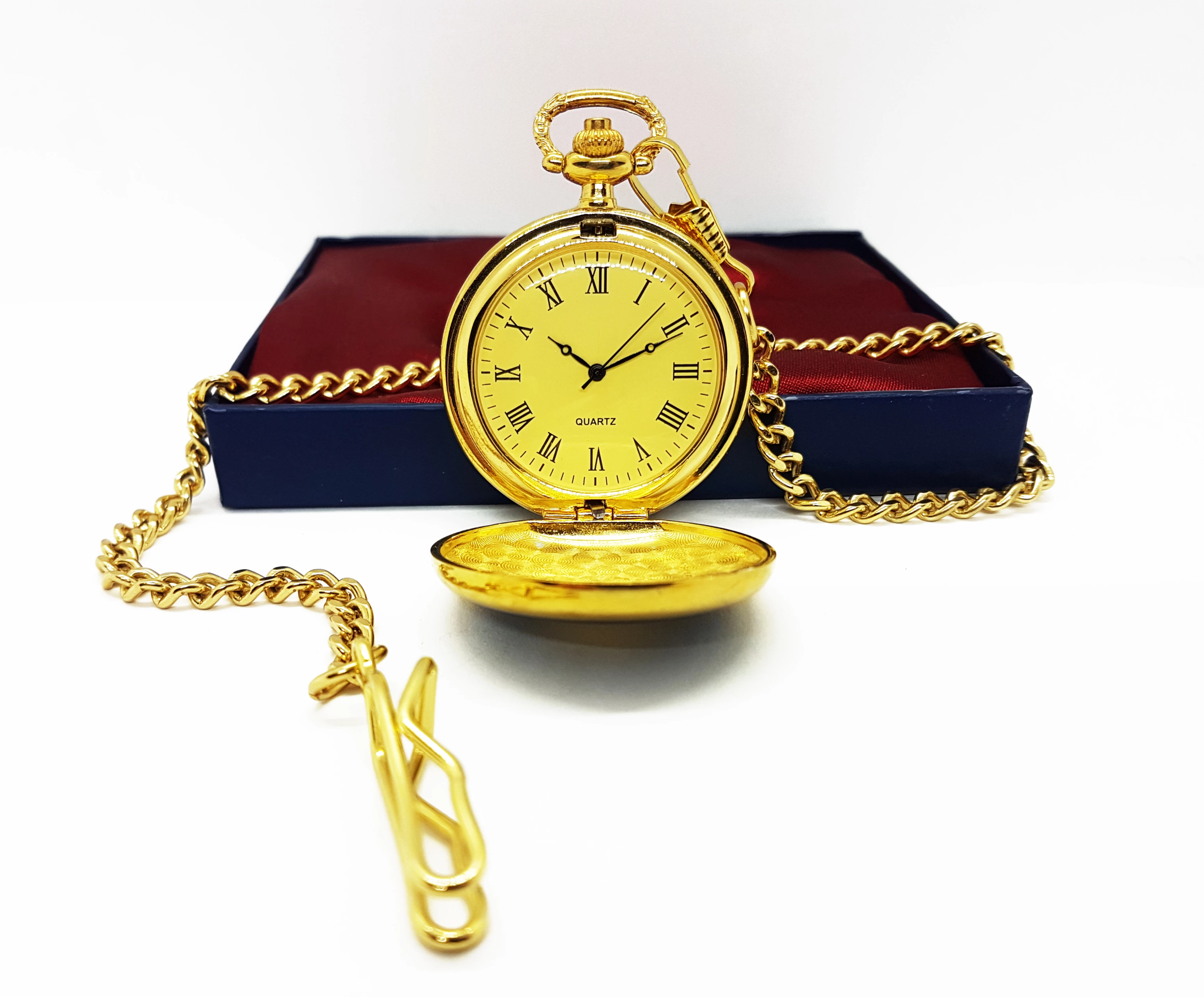 20181213_184138.png Vintage Victorian-style Gold-tone Pocket Watch with Champagne Dial - Image 1