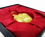 Vintage Gold-tone Eagle Pocket Watch with Black Dial & Large Numerals