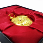 Vintage Gold-tone Eagle Pocket Watch with Black Dial & Large Numerals