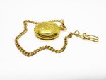 Vintage Gold-tone Eagle Pocket Watch with Black Dial & Large Numerals - Image 4
