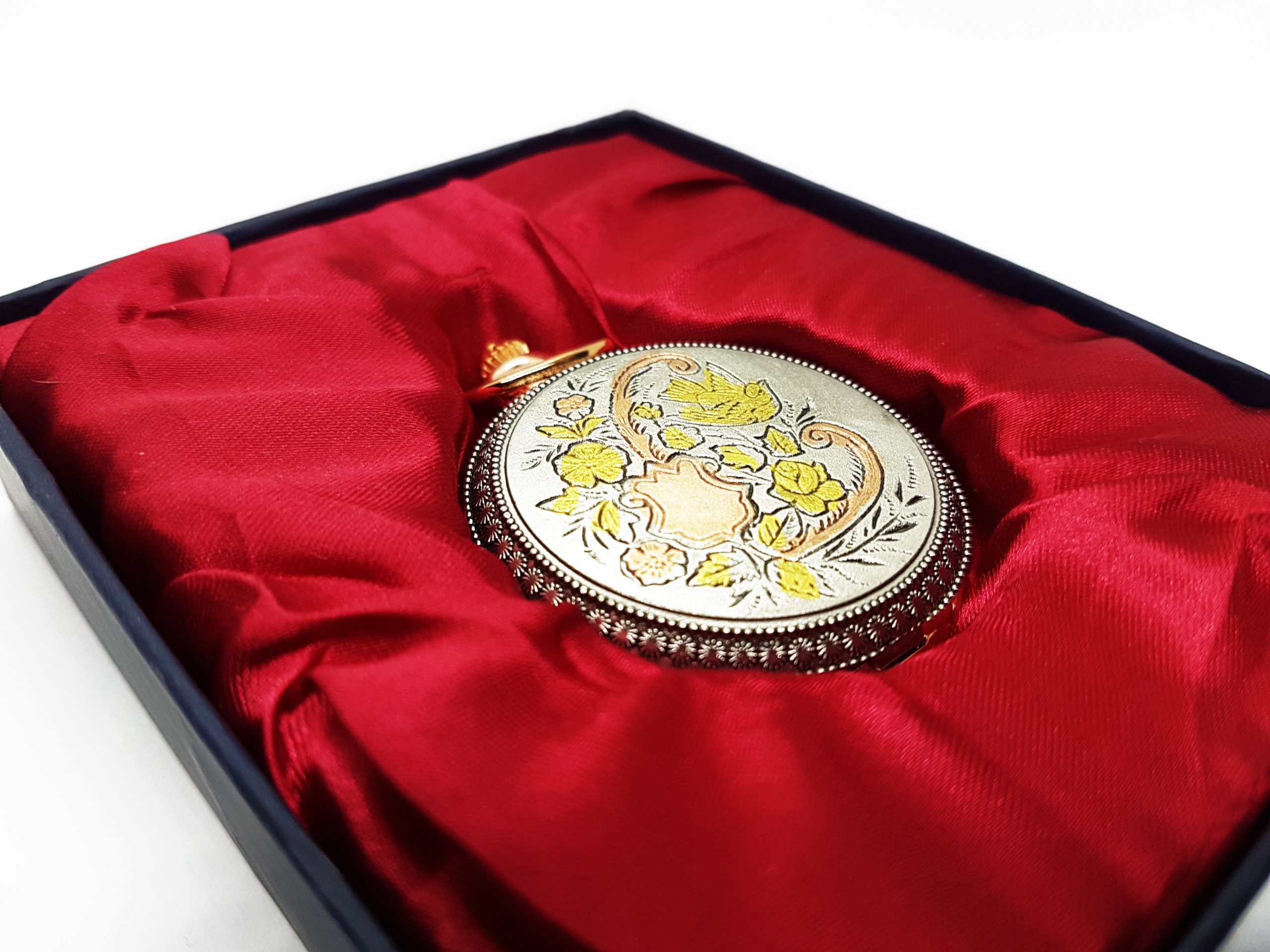20181213_184902.jpg Stunning Rose Gold and Silver Pocket Watch Vintage | Can Be Engraved Upon Request - Image 1