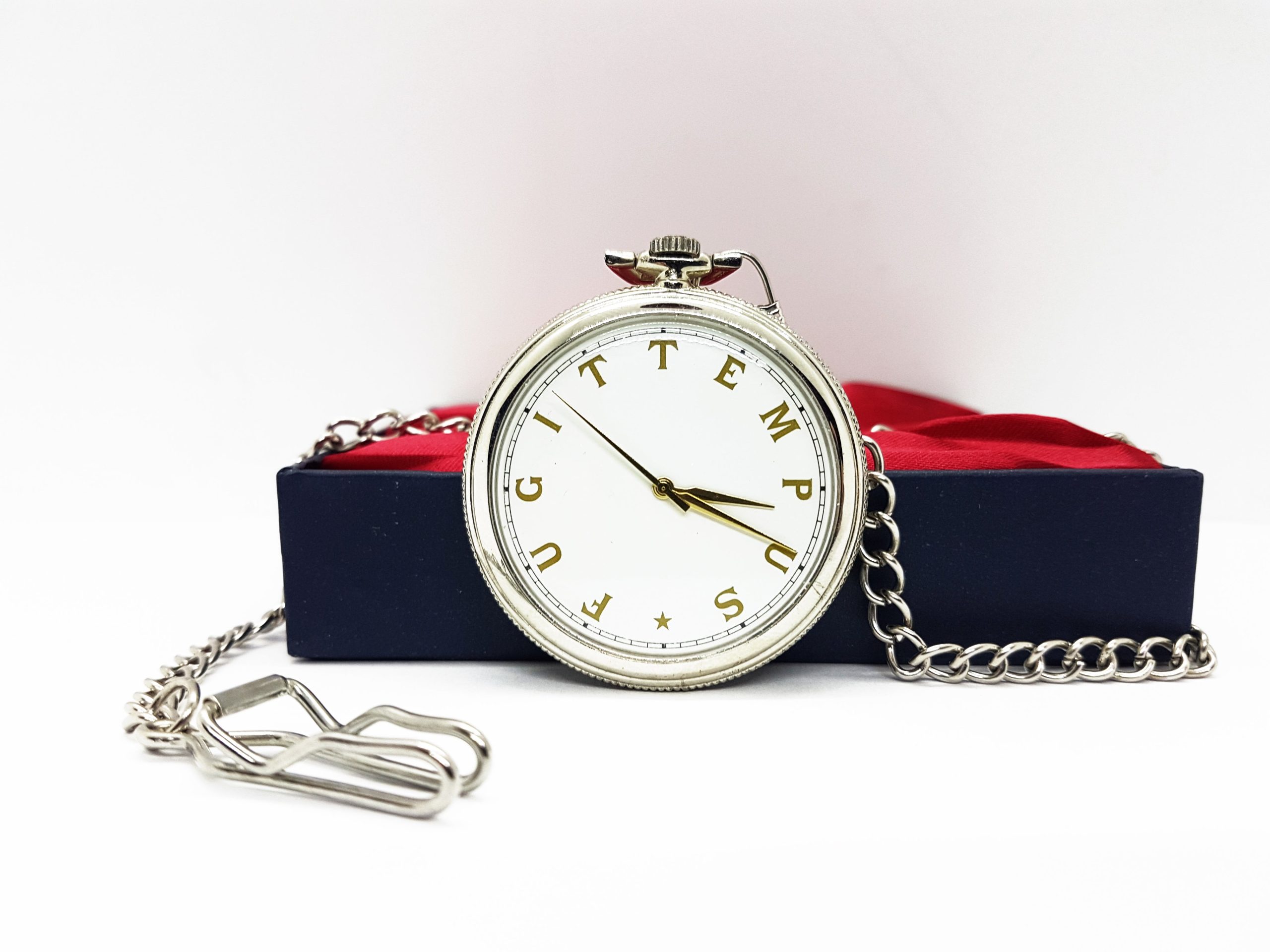 20181213_185733.jpg Fugit Tempus Silver Pocket Watch Vintage | Elegant Vest Watch for Him - Image 1