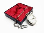 Fugit Tempus Silver Pocket Watch Vintage | Elegant Vest Watch for Him - Image 2