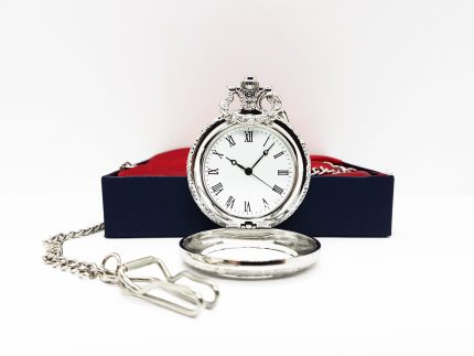 Wedding Suit Silver Pocket Watch Vintage | Can Be Engraved Upon Request