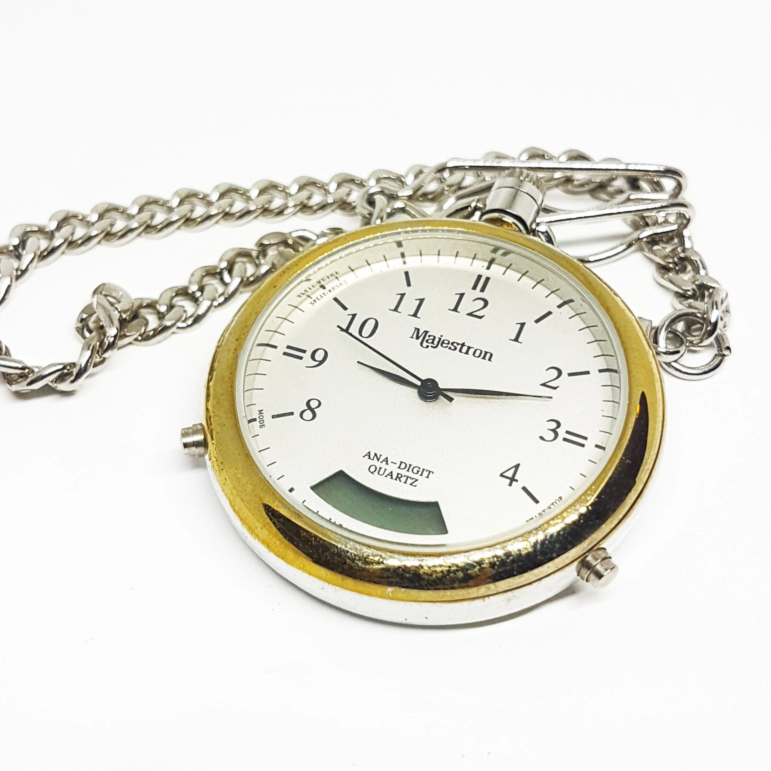 20191212_182847.jpg Majestron Mens Stainless Steel Pocket Watch | Two Tone Quartz Pocket Watch - Image 1