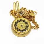 Vintage Cincaset Pocket Watch | Gold-tone Tiny Medallion Watch