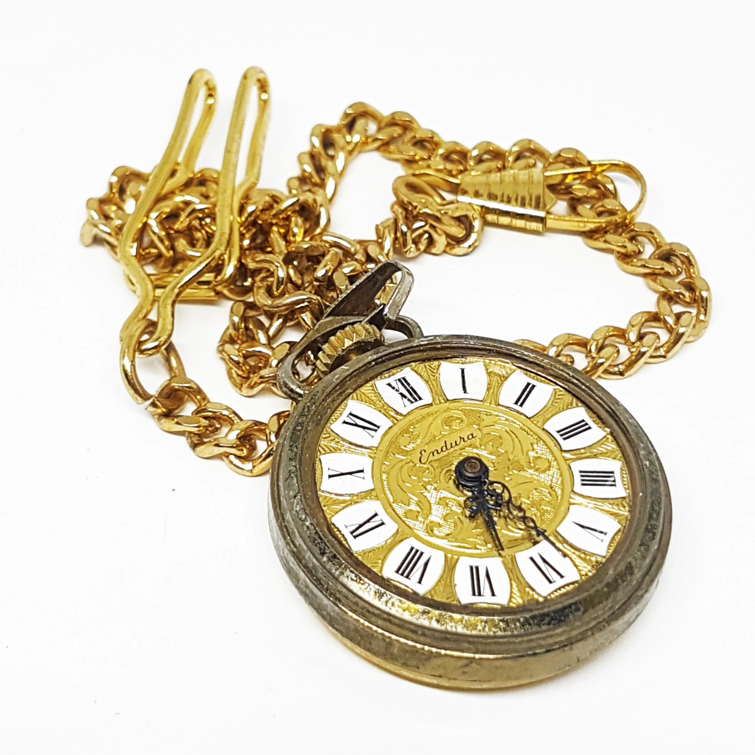 20191212_184228.jpg Vintage Endura Swiss Pocket Watch | Gold-tone Vintage Pendant - Image 1