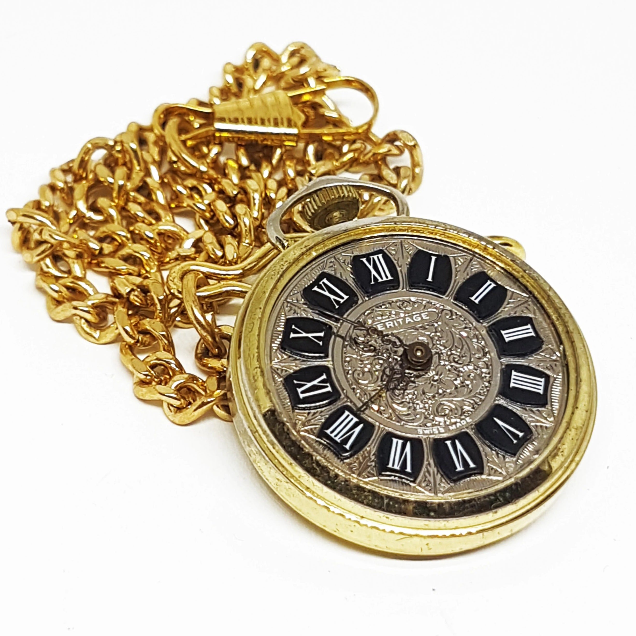 20191212_184558.jpg Heritage Swiss-made Pocket Watch | Gold-tone Vintage Pendant - Image 1