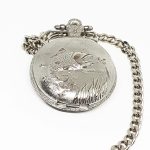 Silver Quartz Fisherman Pocket Watch | Personalized Pocket Watch Gift