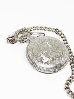 Silver Quartz Fisherman Pocket Watch | Personalized Pocket Watch Gift - Image 4