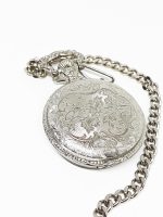 Silver Quartz Fisherman Pocket Watch | Personalized Pocket Watch Gift - Image 5