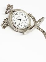 Silver Quartz Fisherman Pocket Watch | Personalized Pocket Watch Gift - Image 7