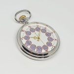 Silver-tone Pocket Watch with Purple Numerals | Railroad Gift Watch - Image 7