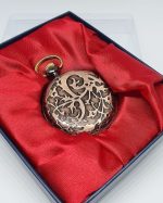 Rose-gold Pocket Watch with Gothic Floral Print | Railroad Watch - Image 8