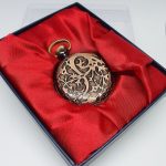 Rose-gold Pocket Watch with Gothic Floral Print | Railroad Watch - Image 11