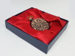 Rose-gold Pocket Watch with Gothic Floral Print | Railroad Watch - Image 4