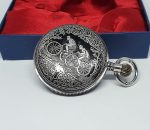 Silver-tone Cyclists Pocket Watch | Antique Bike Ride Pocket Watch - Image 4