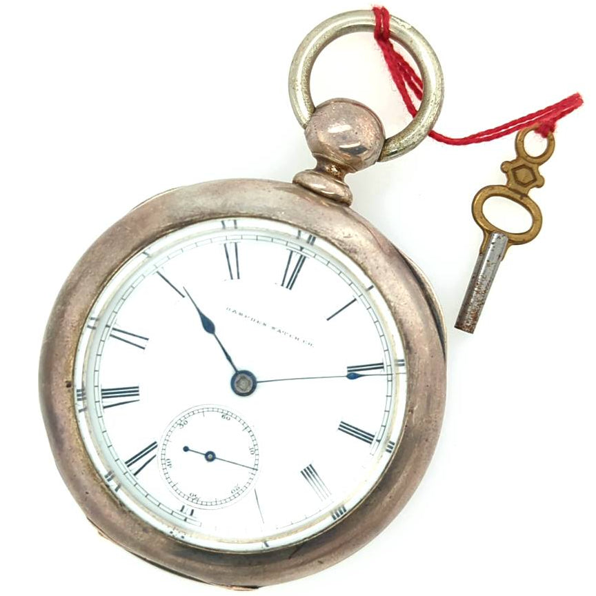 506-00334.jpg Hampden Coin Silver Biscuit Pocket Watch - Image 1