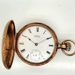 1886-1887 14Kt Yellow Gold Diamond And Ruby Waltham Hunters Case Pocket Watch - Image 3