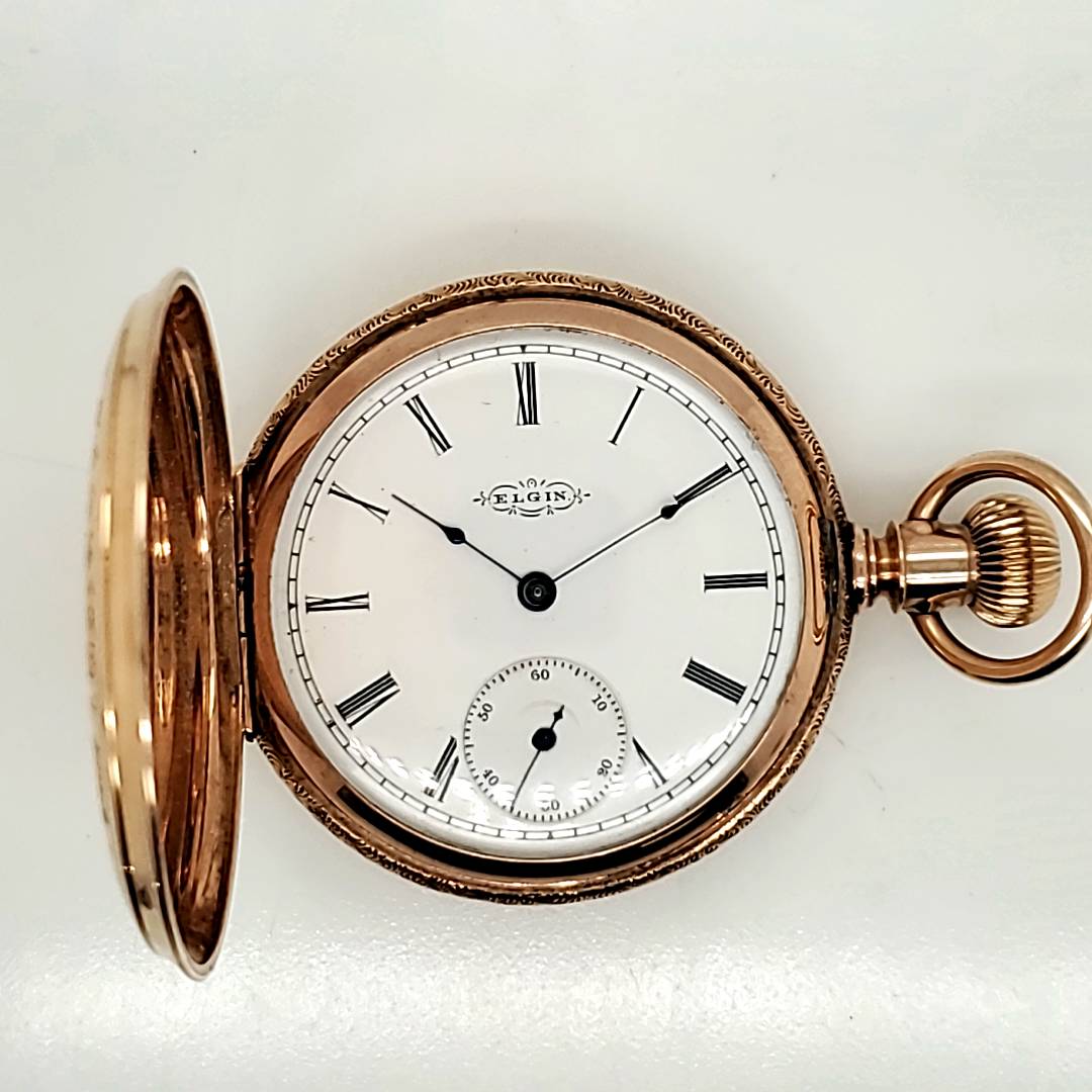 506-00567.jpg 1891 Elgin 14Kt Yellow Gold Hunters Case Pocket Watch - Image 1