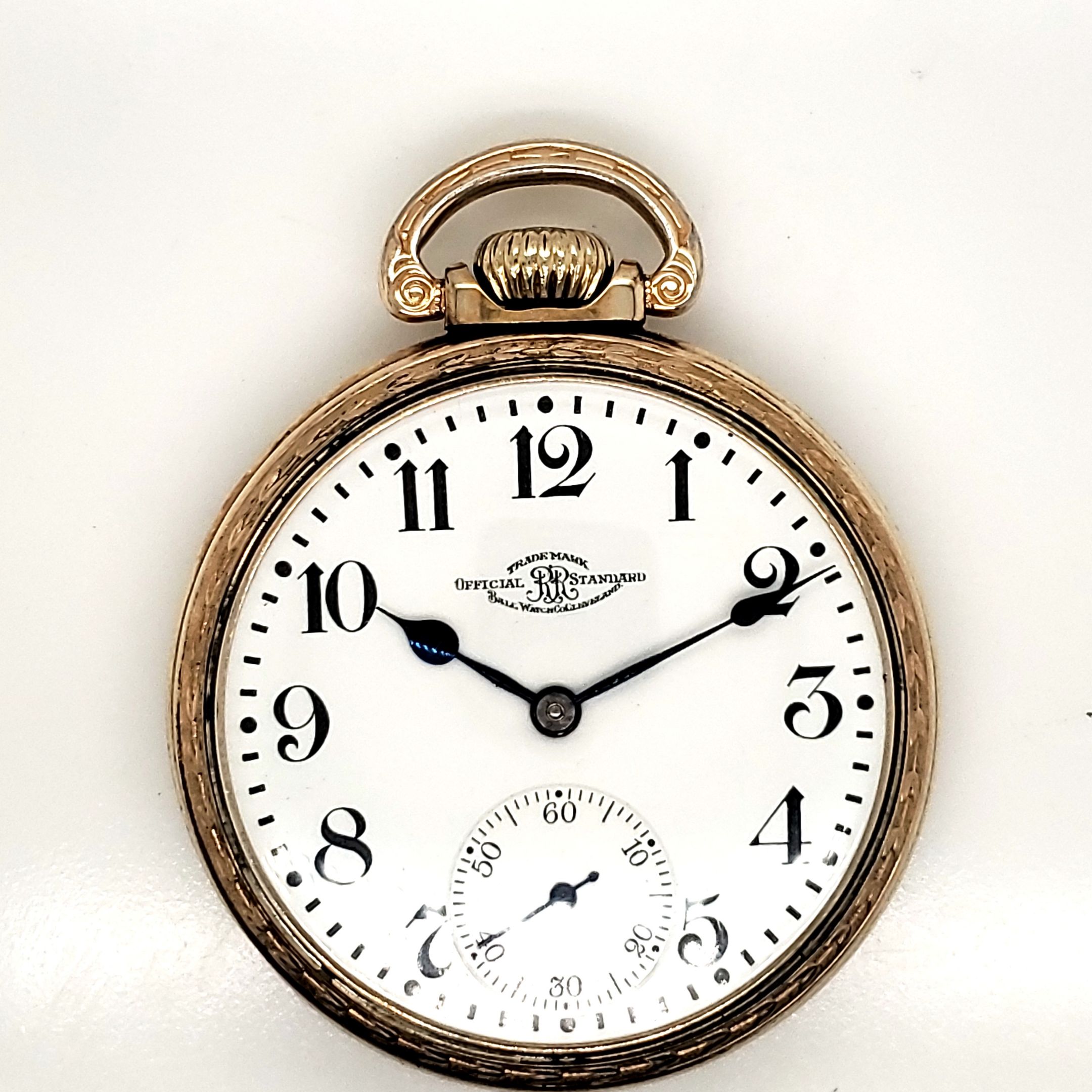 506-00580.png Antique 1918 Ball Official Standard Open Faced Pocket Watch - Image 1