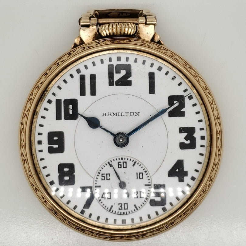 506-00604.jpg 1934 Hamilton Model 992E Pocket Watch - Image 1
