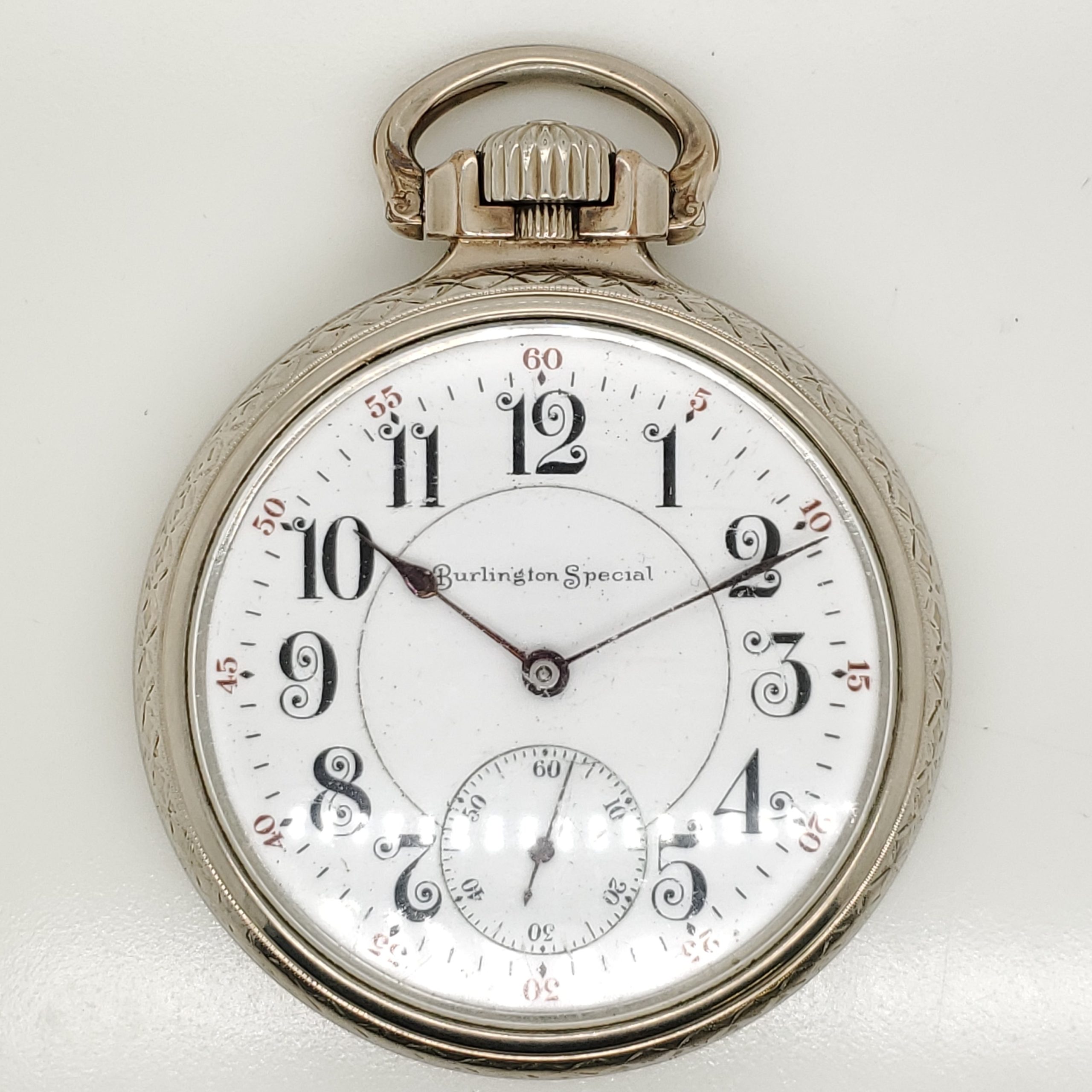506-00631.jpg Circa 1920s Burlington 19 Jewel Pocket Watch - Image 1