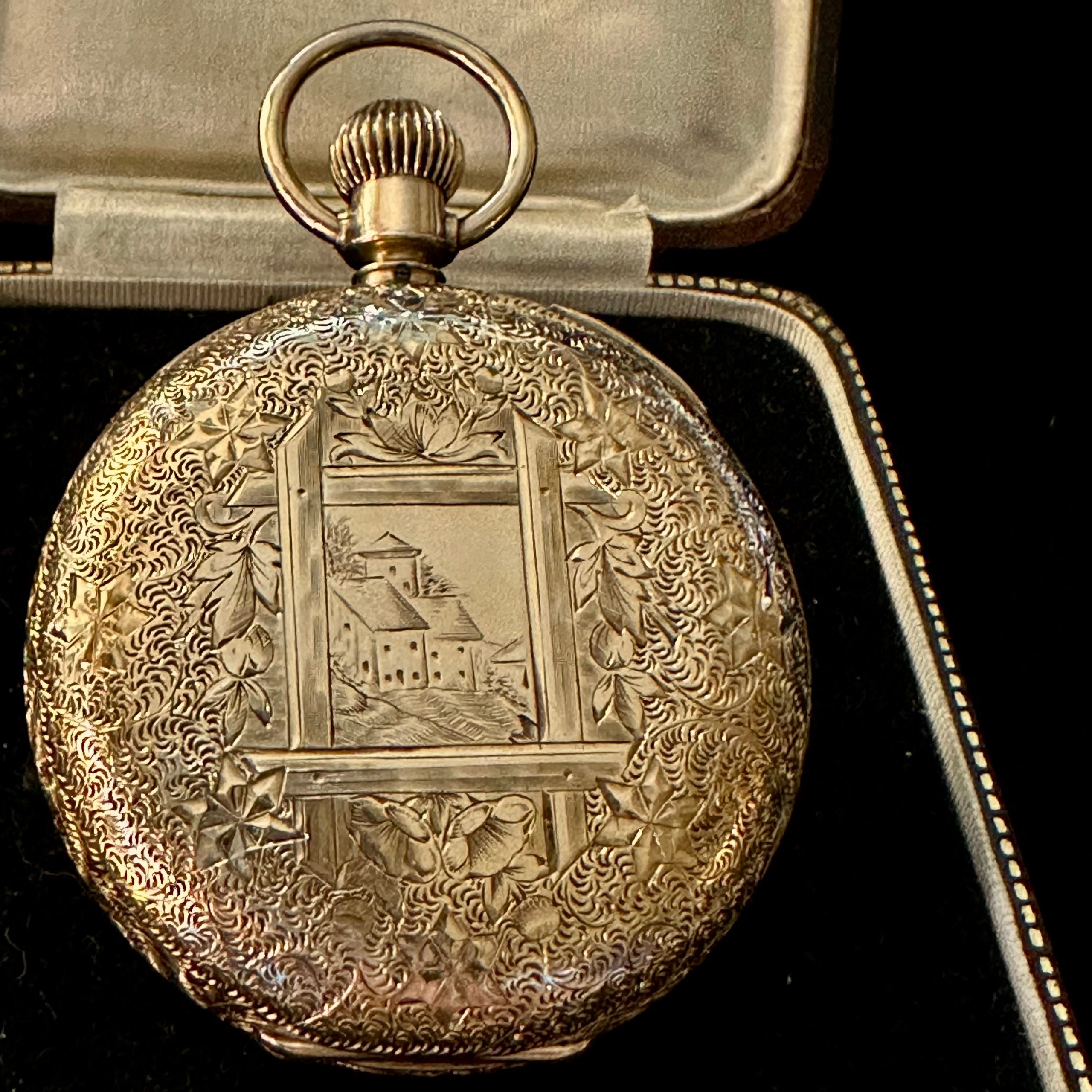 93C94207-A8B6-4BEA-9883-D7548A19D7E6.jpg WALTHAM 14K Gold Pocket Watch - Image 1