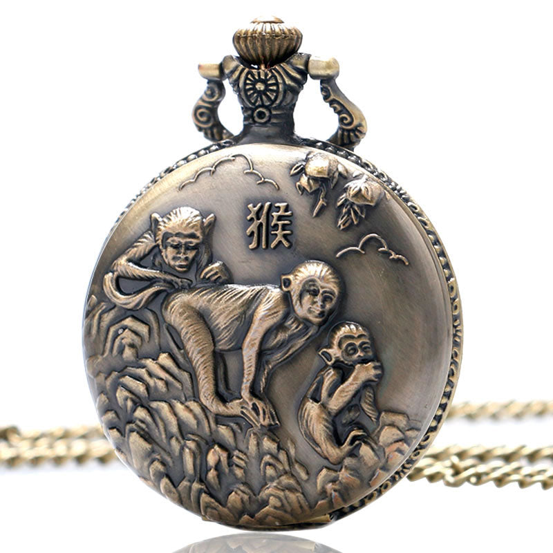 Antique-Pocket-Watch-Monkeys.jpg Antique Pocket Watch Monkeys - Image 1