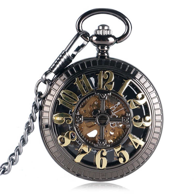 Black-Cage-Full-Hunter-Pocket-Watch.jpg Black Cage Full Hunter Pocket Watch - Image 1