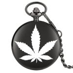 Black Pocket Watch Cannabis Leaf - Image 2