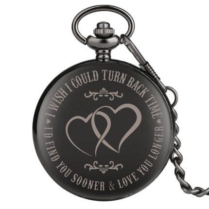 Black Pocket Watch Love You