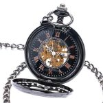 Black Steampunk Mechanical Pocket Watch - Image 4