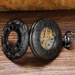 Black Vintage Mechanical Pocket Watch - Image 5