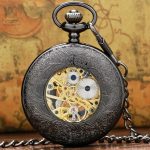Black Vintage Mechanical Pocket Watch - Image 3
