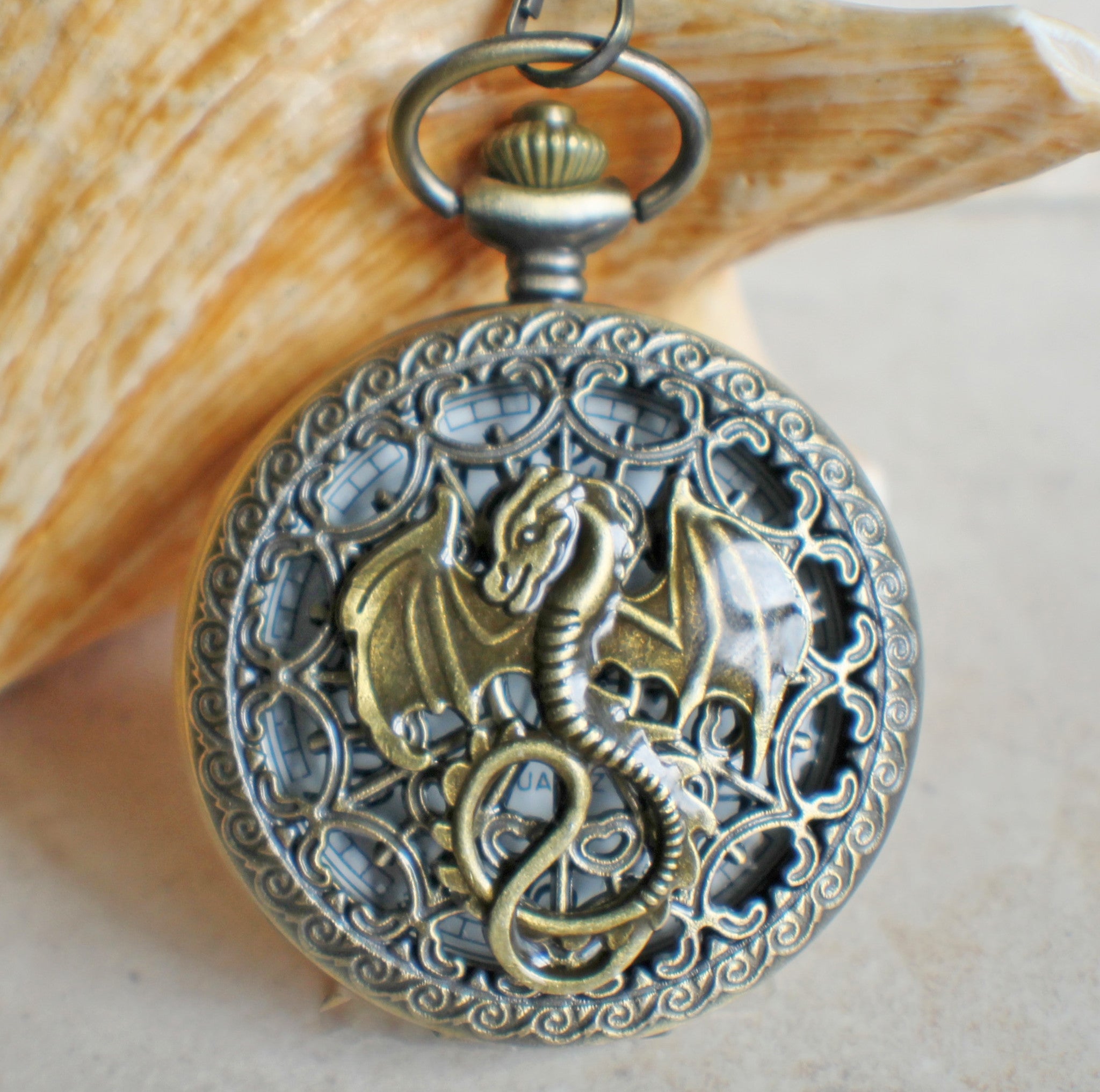 IMG_1014.jpg Dragon Mechanical Pocket Watch - Image 1