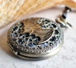 Bat battery operated pocket watch in bronze. - Image 2