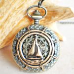 Sailboat Mechanical Pocket Watch